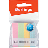 Флажки-закладки Berlingo 12*50мм,  100л*4 пастельных цвета,  европодвес