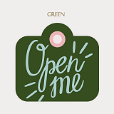 Бирка Paperie «Open me - green»