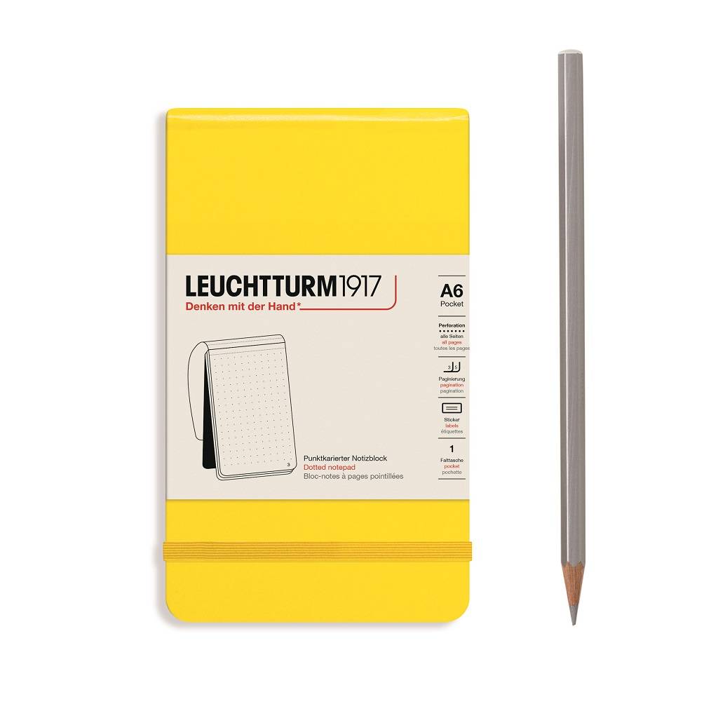 

Блокнот Leuchtturm Reporter Notepad Pocket (в точку), лимонный, 188 стр. , твердая обложка