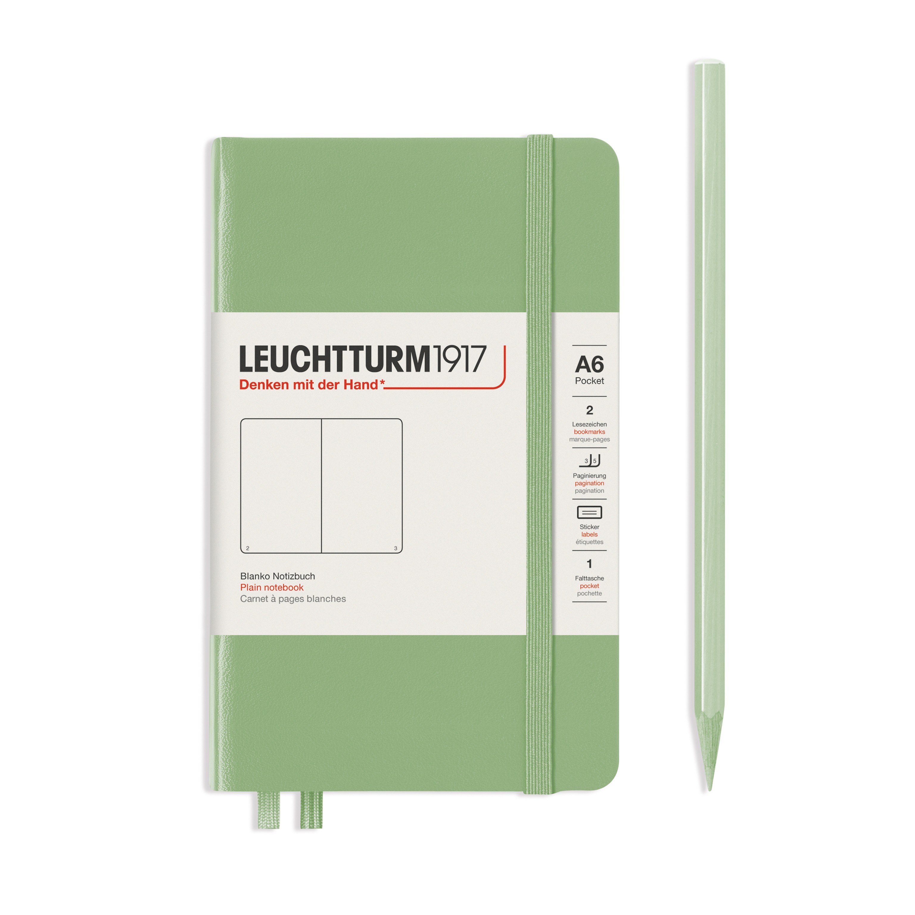 

Блокнот Leuchtturm Reporter Notepad Pocket (нелинованный), пастельный зеленый, 188 стр. , твердая обложка