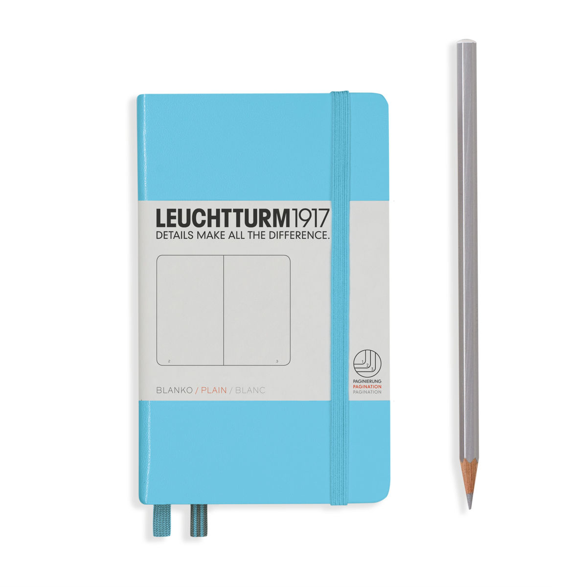 

Блокнот Leuchtturm1917 Classic A6 (9x15см. ) 80г/м2 - 187 стр. нелинованный, твердая обложка, цвет: синий лед