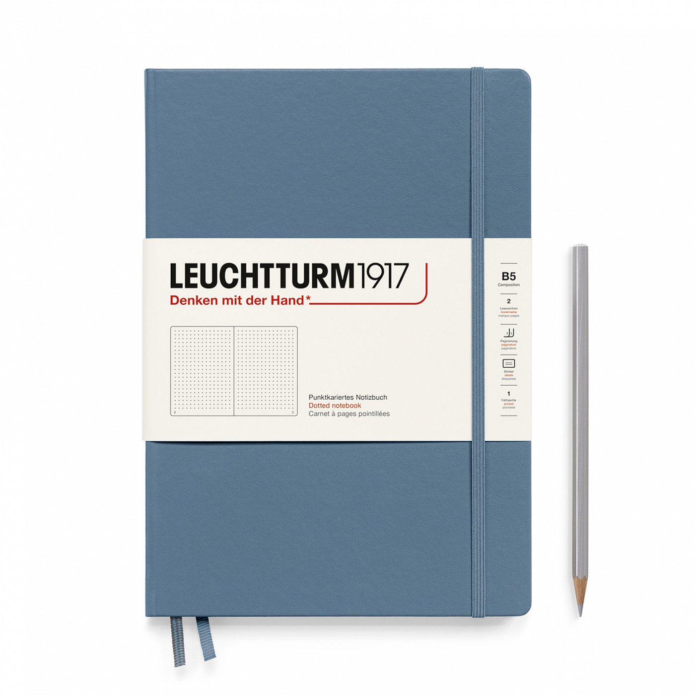 

Блокнот Leuchtturm1917 Composition B5 109л в точку твердая обложка Синий камень