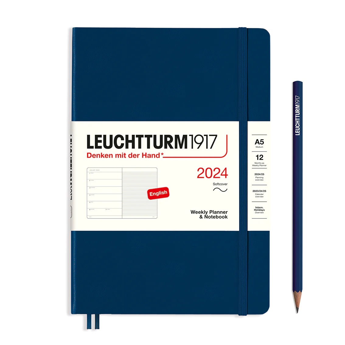 

Еженедельник-блокнот Leuchtturm1917 A5 2024г без расп. 72л мягк. обл. Синий Неви