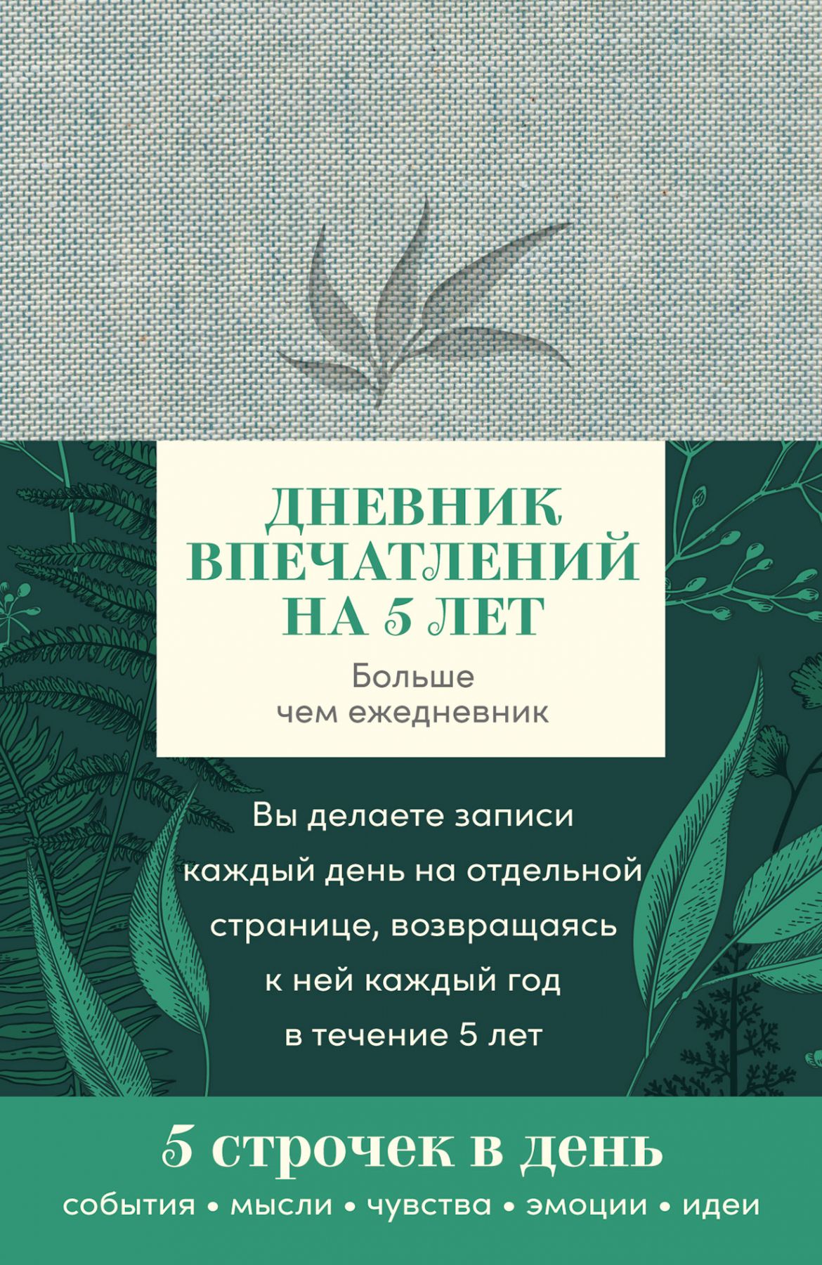 

Дневник впечатлений на 5 лет: 5 строчек в день (мини, пятибук, лён)