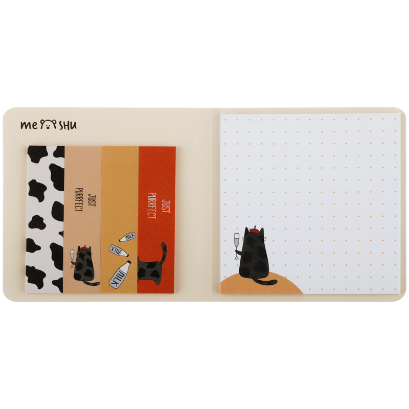  - Флажки-закладки и самокл. блоки в наборе MESHU «Right cat», 74*74мм, 60*15мм, 25