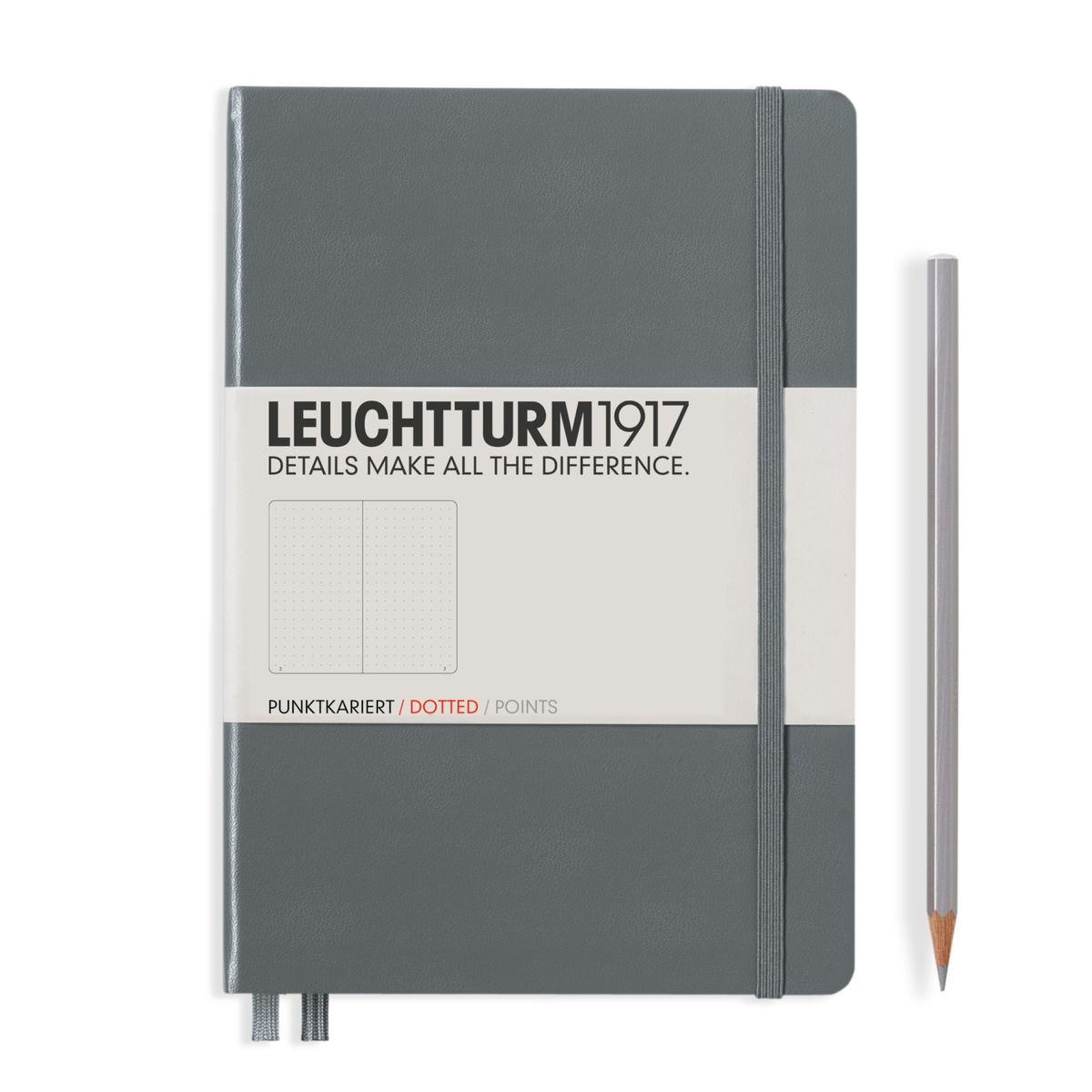 

Блокнот Leuchtturm1917 Classic A5 (14. 5x21см. ) 80г/м2 - 251 стр. в точку, твердая обложка, цвет: антрацитовый