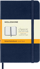 Блокнот Moleskine CLASSIC Pocket 90x140мм 192стр.  линейка твердая обложка синий сапфир MM710B20