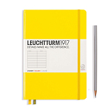 Блокнот Leuchtturm1917 Classic A5 (14.  5x21см.  ) 80г/м2 - 251 стр.  в линейку,  твердая обложка,  цвет: лимонный