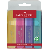 Набор текстовыделителей Faber-Castell «46 Pastel» 4 пастельных цв.  ,  1-5м