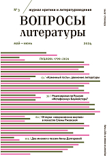 Журнал «Вопросы литературы» №3 2024