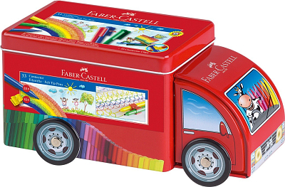 Набор для рисования Faber-Castell «Connector Truck» 33 фломастера + 10 клипс