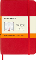 Блокнот Moleskine CLASSIC SOFT Pocket 90x140мм 192стр.  линейка мягкая обложка красный QP611F2