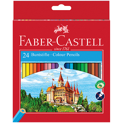 Карандаши худ. Faber-Castell «Замок» 24 шт. шестигран. картон