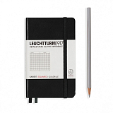 Блокнот Leuchtturm1917 Classic A6 (9x15см.  ) 80г/м2 - 187 стр.  в клетку,  твердая обложка,  цвет: черный