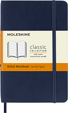 Блокнот Moleskine CLASSIC SOFT Pocket 90x140мм 192стр.  линейка мягкая обложка синий сапфир QP611B20