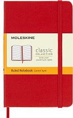 Блокнот Moleskine CLASSIC Pocket 90x140мм 192стр.  линейка твердая обложка красный MM710R