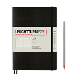 Блокнот Leuchtturm1917 Classic A5 (14.  5x21см.  ) 80г/м2 - 123 стр.  в линейку,  мягкая обложка,  цвет: черный