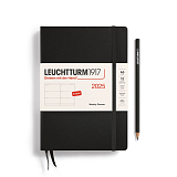 Еженедельник Leuchtturm1917 A5 2025г без расп.  тв.  обл.  Черный+блокнот