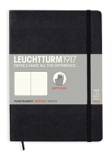 Блокнот Leuchtturm1917 Classic A5 (14.  5x21см.  ) 80г/м2 - 123 стр.  в точку,  мягкая обложка,  цвет: черный