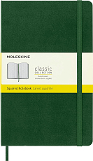 Блокнот Moleskine CLASSIC Large 130х210мм 240стр.  клетка твердая обложка зеленый QP061K15