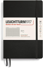 Блокнот Leuchtturm1917 Classic A5 (14.  5x21см.  ) 80г/м2 - 123 стр.  в клетку,  мягкая обложка,  цвет: черный