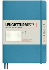Блокнот Leuchtturm1917 Classic A5 (14.  5x21см.  ) 80г/м2 - 123 стр.  в точку,  мягкая обложка,  цвет: нордический синий