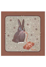 Открытка Walkonbarefoot «Кролик и подарок»